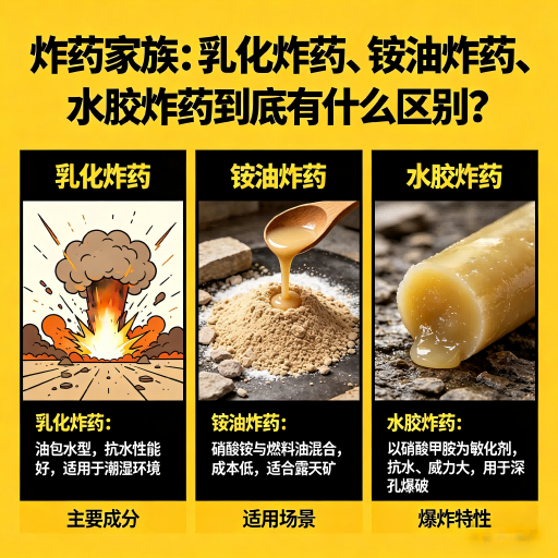 和田市炸药家族：乳化炸药、铵油炸药、水胶炸药到底有什么区别？